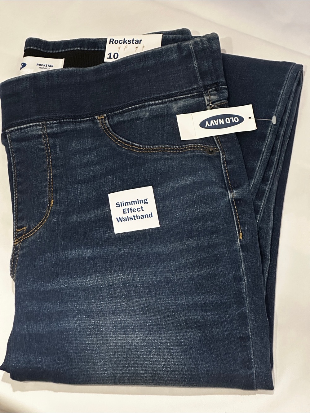 Old Navy Rockstar Pull-On Jeggings Size 10 Slimming Waistband Stretch Distressed